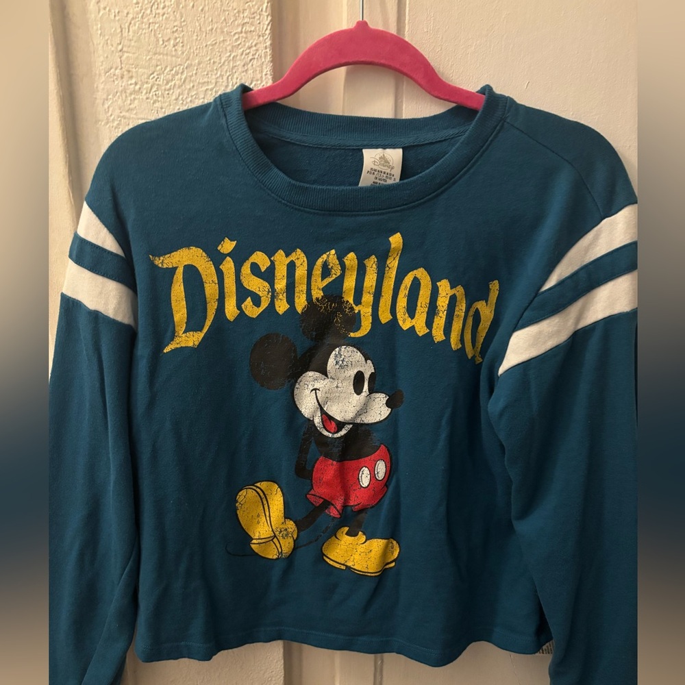 Disneyland Kids Long Sleeve Shirt with Mickey Mouse in Blue and Yellow
